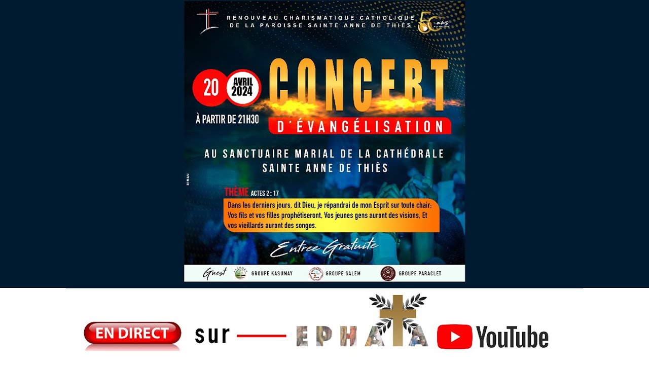 TRIDUUM JUBILE D'OR// GROUPE MUSALKAT 50ANS DE VIE DANS L'ESPRIT // GRAND CONCERT D'ÉVANGÉLISATION