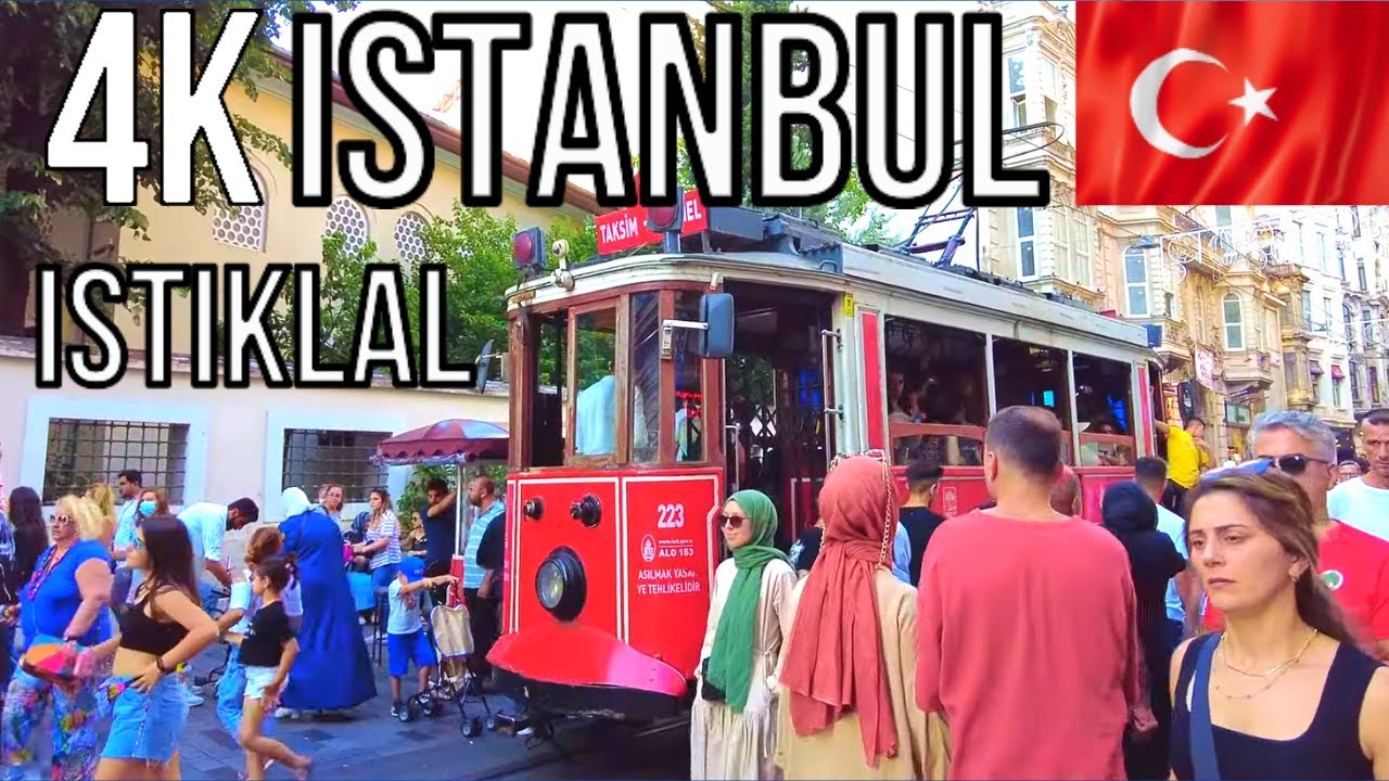 (4K) Istiklal Walking Tour - Istanbul Famous and Crowded Street T&uuml;rkiye