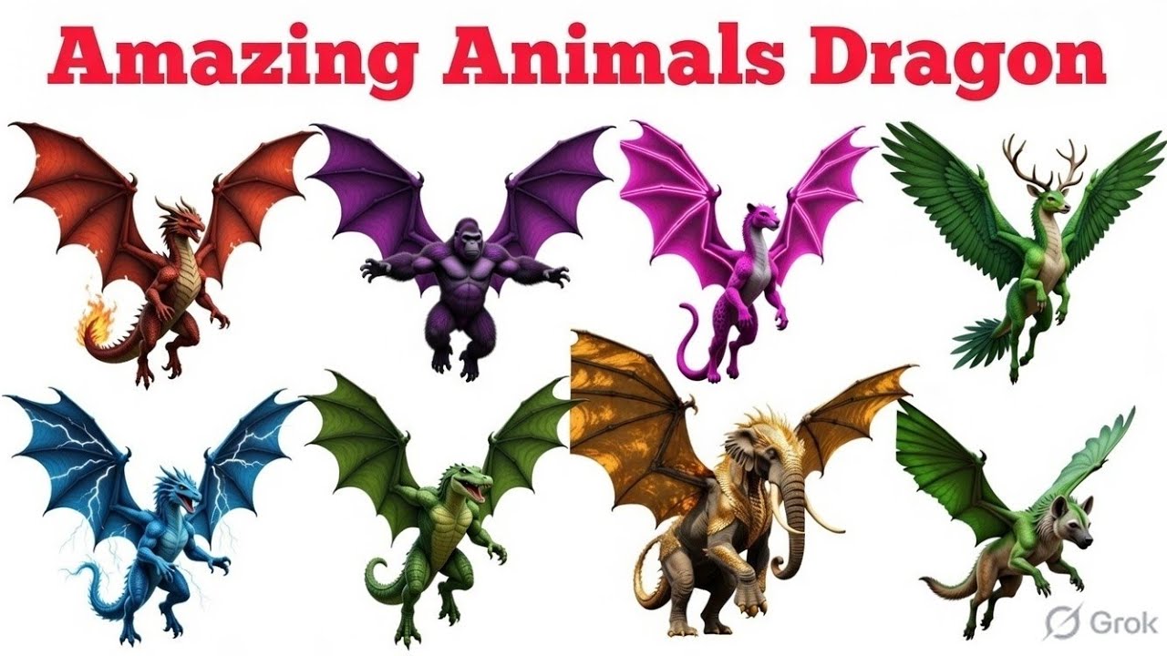 Amazing Color Changing Animals Name for kids 🐲🔥 | Dragon Lion King & Super Animal Transformations