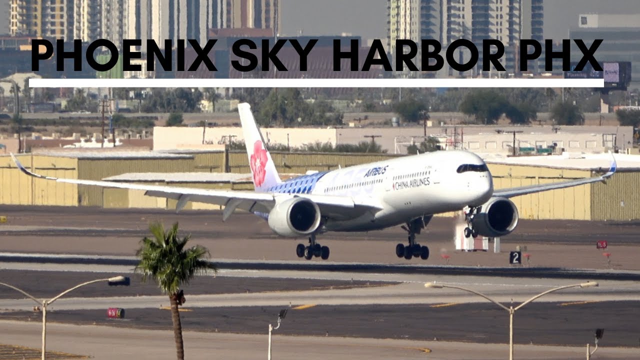 (4K) 21 AMAZING Aircraft Take-off and Landings at Phoenix Sky Harbor PHX