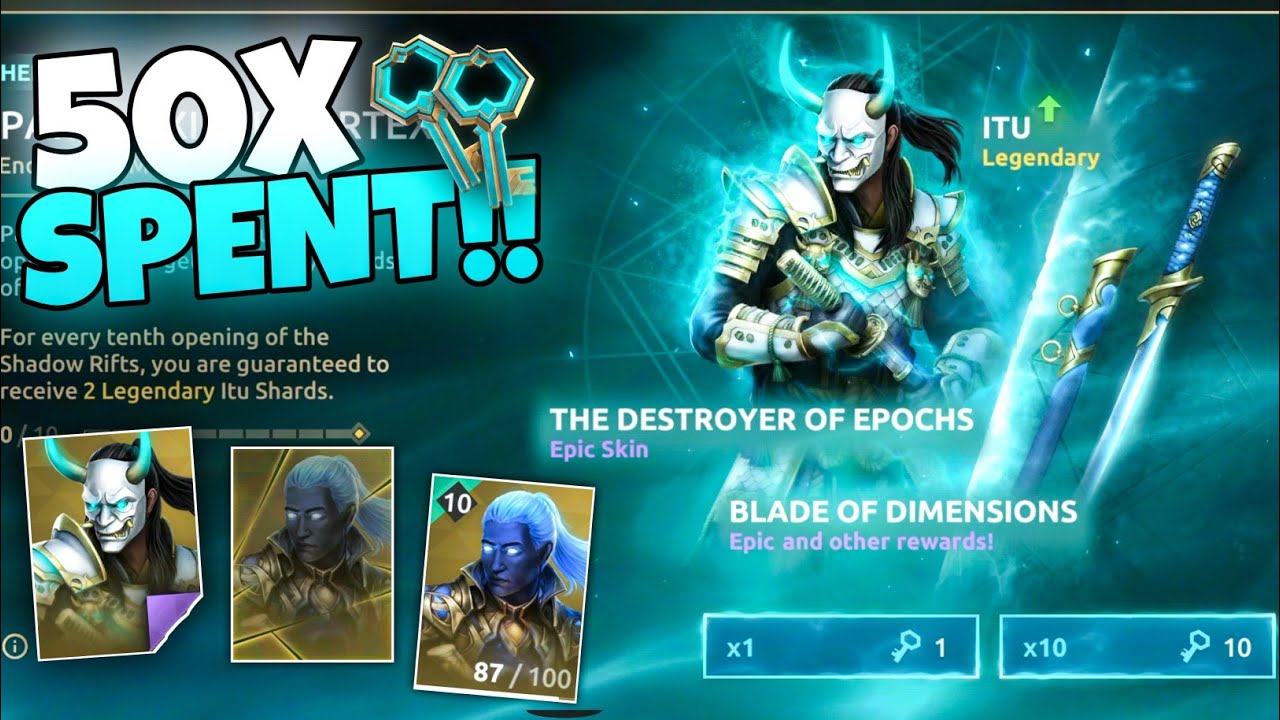 Spent 50 Rift Keys in ITU Rift Event 😱 Got EPIC Skin + Insane Rewards! | Shadow Fight 4 Arena