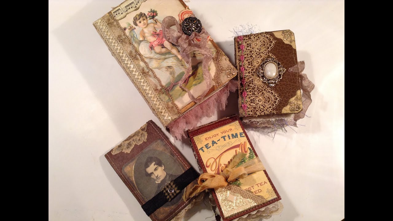Four Vintage Journals: Journal of Charm, Little Leather-like Diary and more