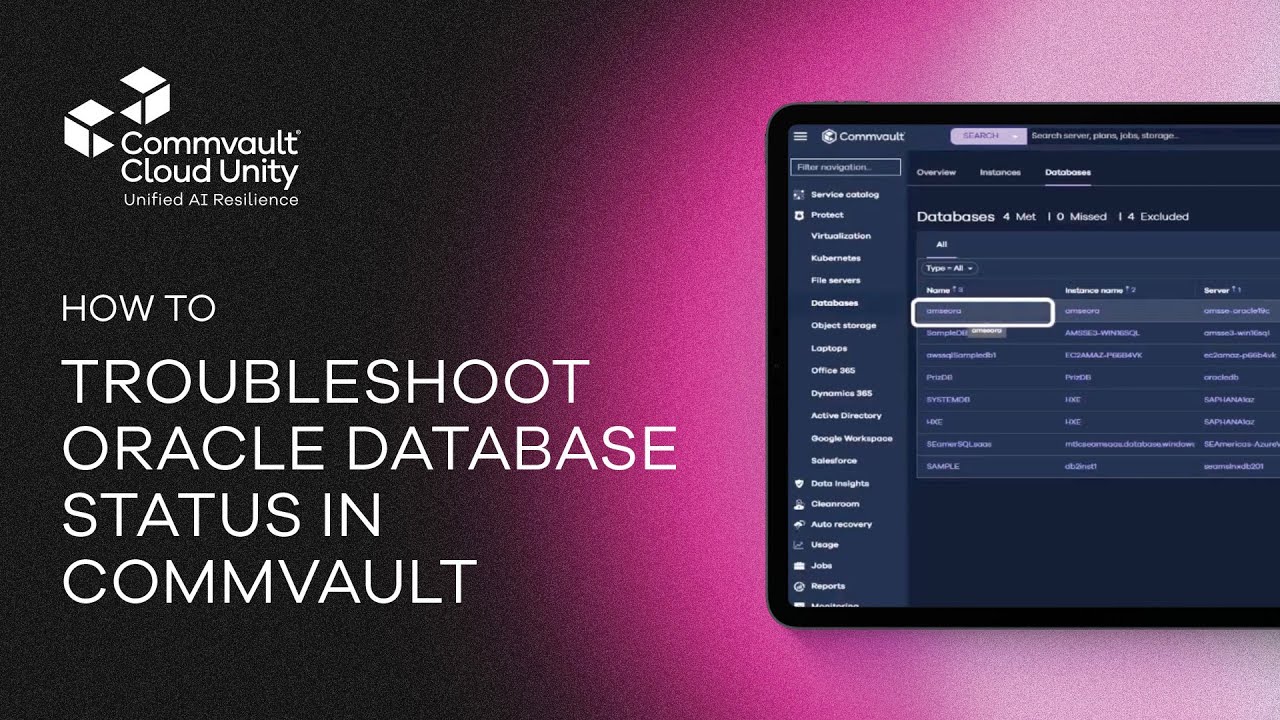 How to Troubleshoot Oracle Database Status in Commvault | Step-by-Step Guide