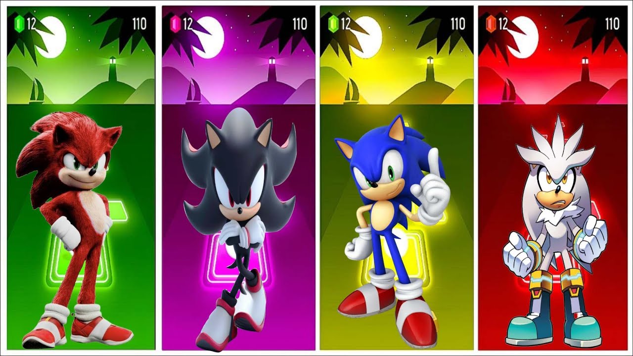 Who Wins Sonic, Shadow, Knuckles & Silver in Tiles Hop 🎶