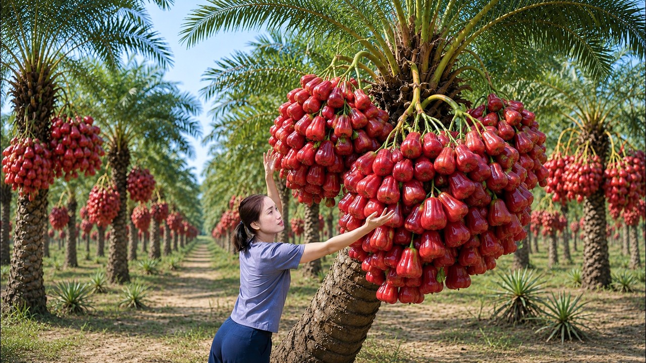 Harvesting Rare Red Fruit From Giant Tree | Revealing Golden Seeds for Market