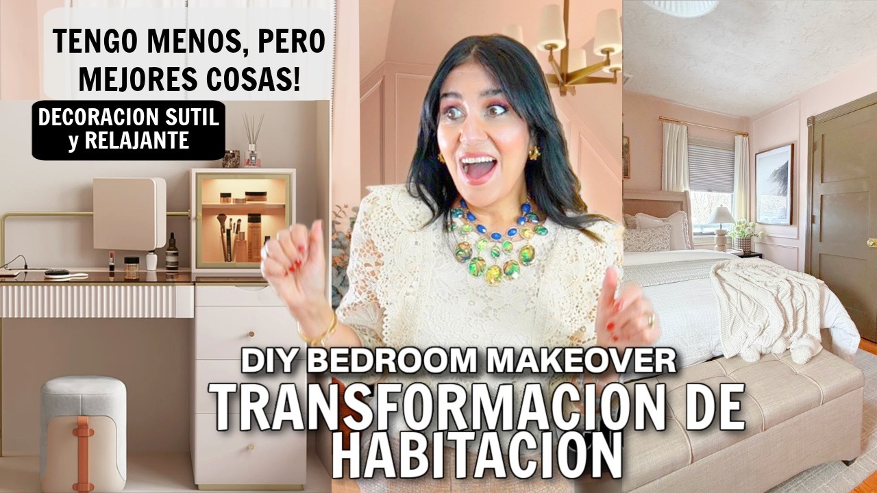 TRANSFORMACIÓN de HABITACIÓN ✨LOGRA CALMA VISUAL en un DORMITORIO ELEGANTE! EXTREME BEDROOM Makeover