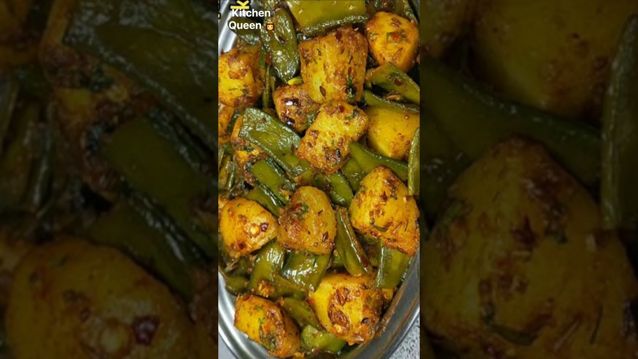Spicy potato and bean curry. Aloo sem ki sabji. sem ki sabji. Aloo Sam phali ki sabji.