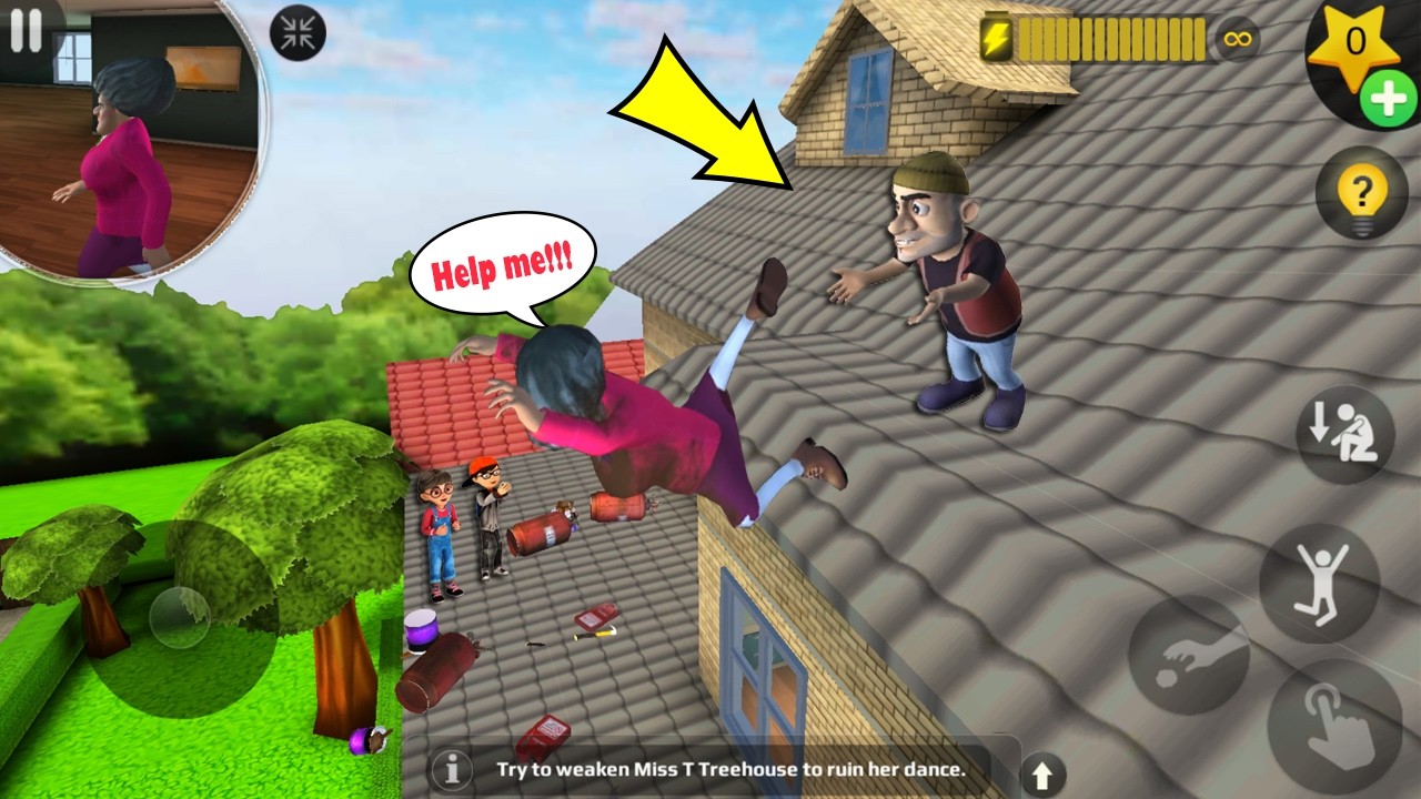 Scary Teacher 3D - Новое обновление - тролль мисс Т упала лицом вниз, так весело, часть 5524 #sca...