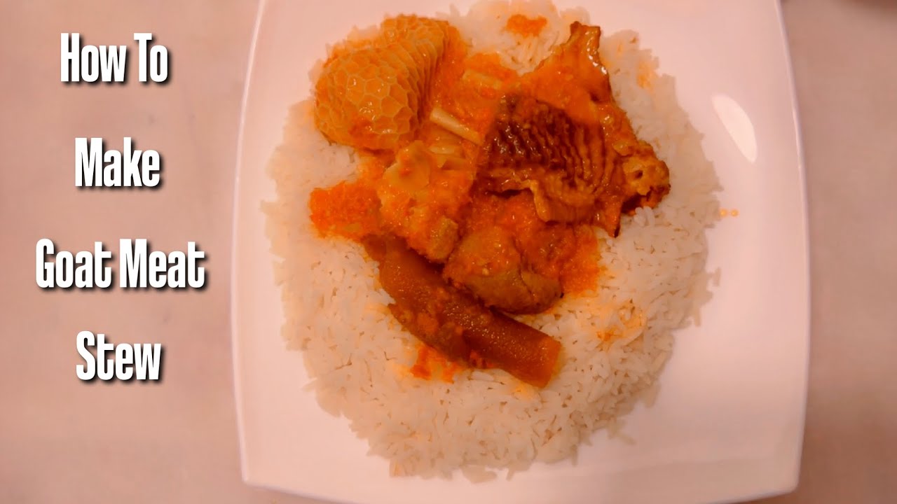 NIGERIAN GOAT MEAT STEW| SMOKY GOAT MEAT PARTY STEW | THE MOSHOODS FAMILY