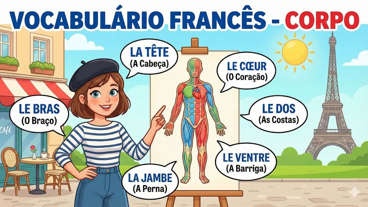 🇫🇷🧠 O Corpo Humano em Francês: Vocabulário Essencial para o Dia a Dia