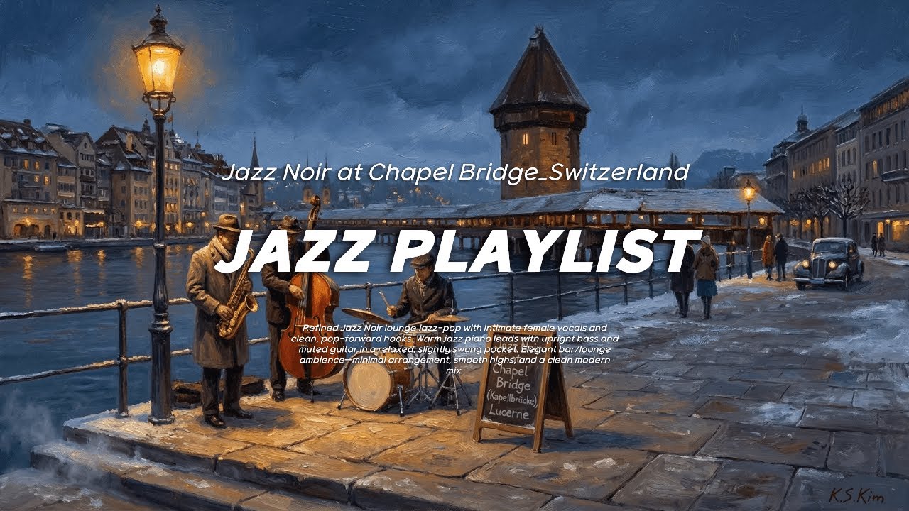 🎷 시네마틱 라운지 재즈 플레이리스트 | Lucerne Night Jazz — Chapel Bridge
