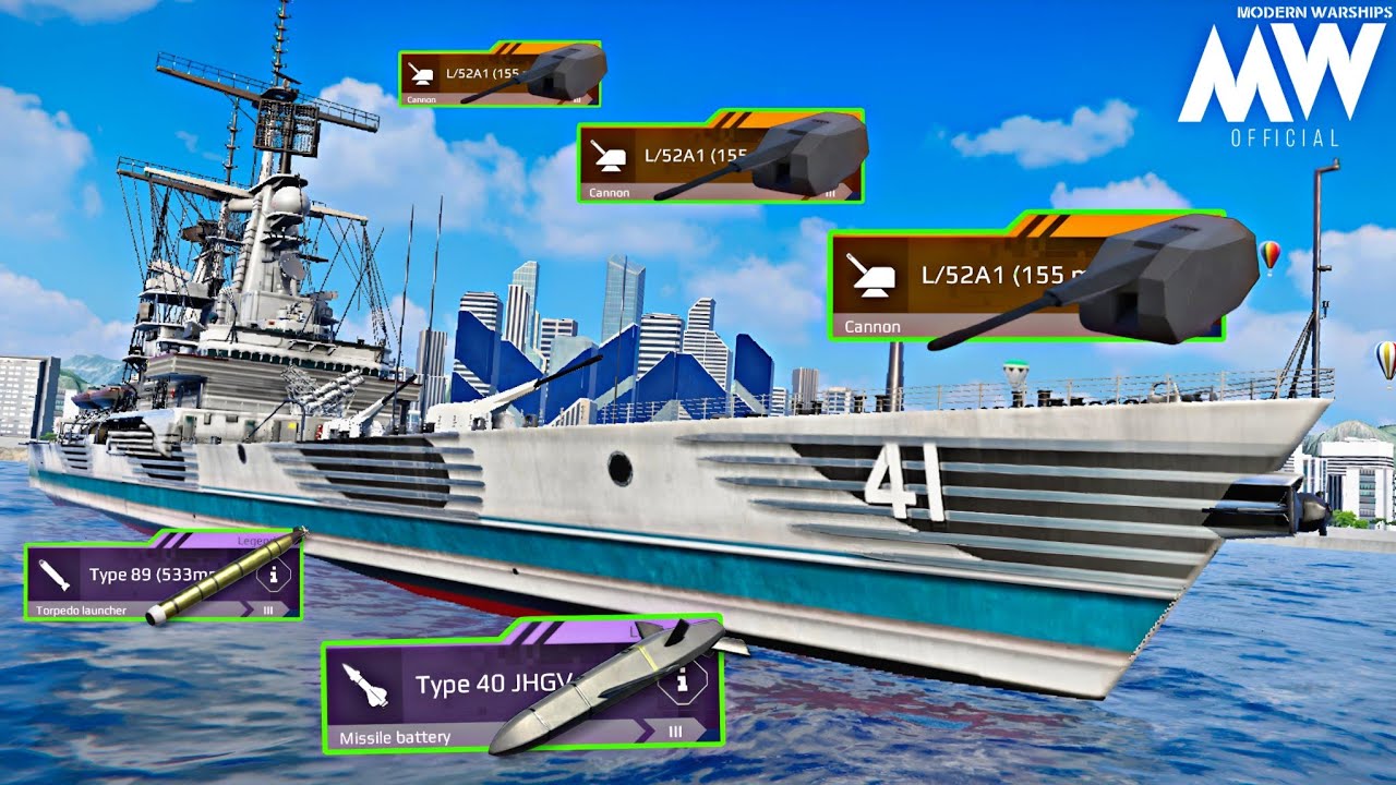 USS Arkansas with L/52A1 (155mm) Cannon🔥 Really Insane - Modern Warships