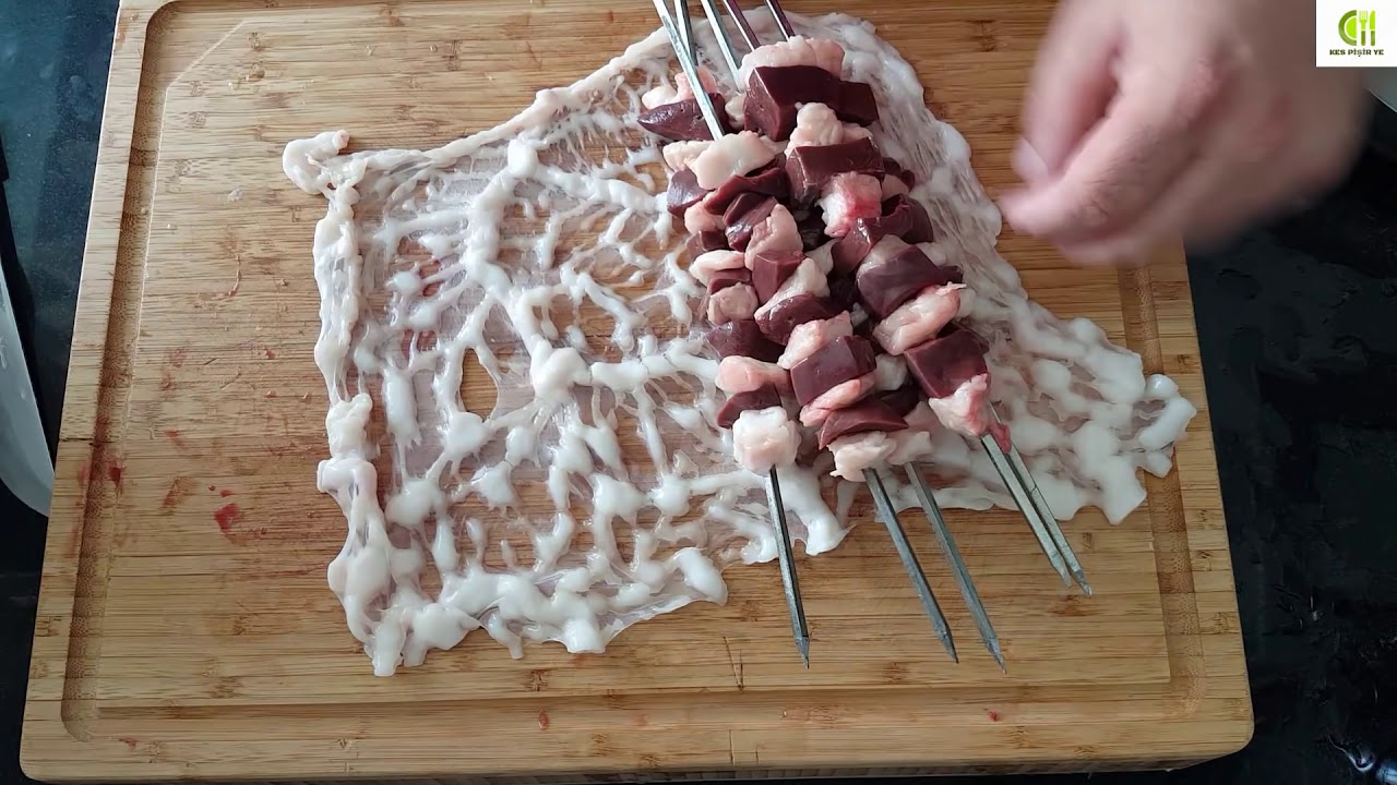 PERDE CİĞER ŞİŞ NASIL YAPILIR - CİGER SARMA ŞİŞ KEBAB - KES PİŞİR YE MANGALDA PRATİK MANGAL LEZZET