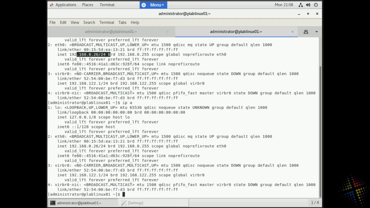 Configure a static IP address in CentOS7