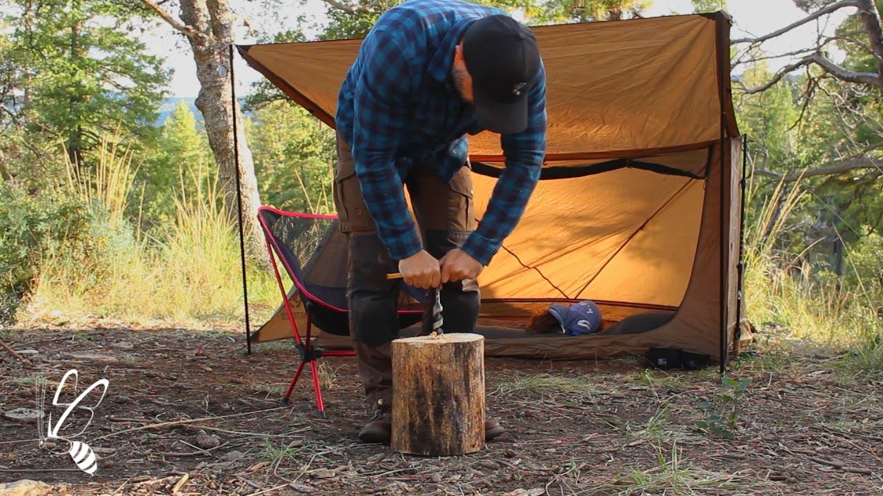 Solo Camping, Swedish Torch, Tent Shelter, Cozy & Relaxing Nature ASMR