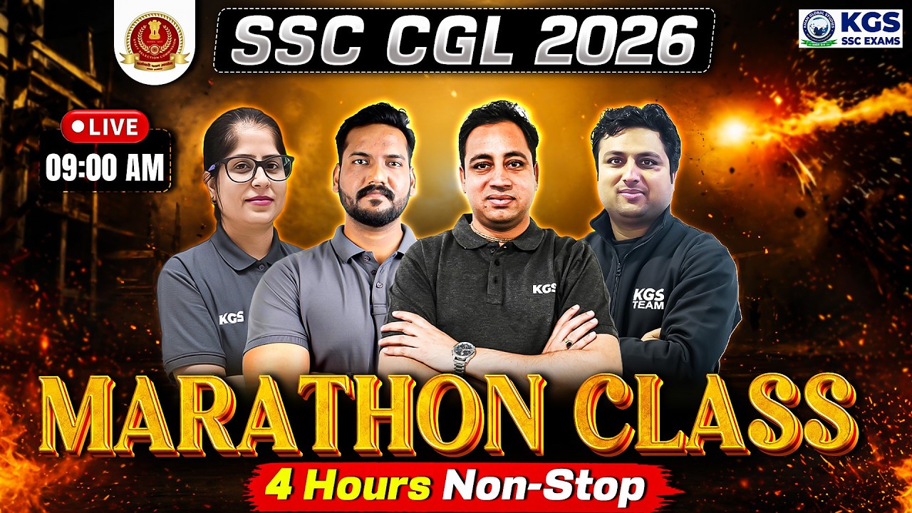 SSC CGL Tier 1 2026 Marathon Class 🔥 CGL 2026 MCQs Marathon by KGS SSC Team