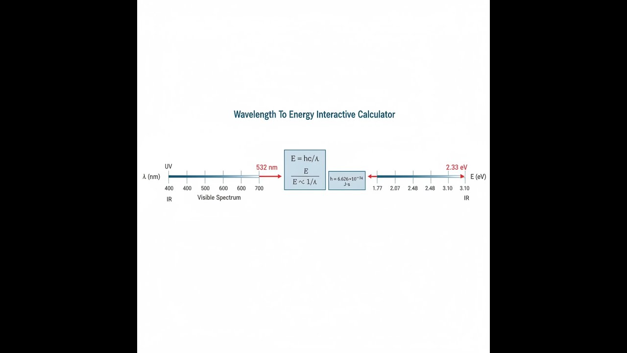 Wavelength To Energy Interactive Calculator - Instructions Video