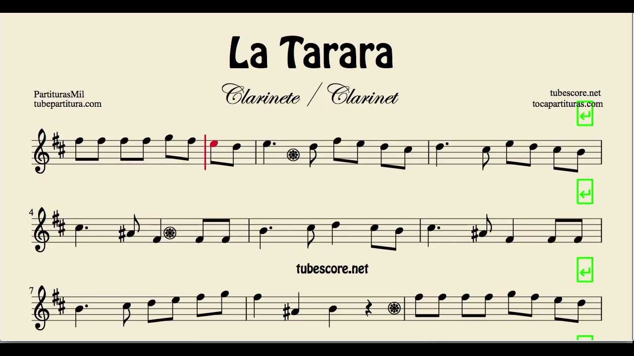 La Tarara Sheet Music for Clarinet