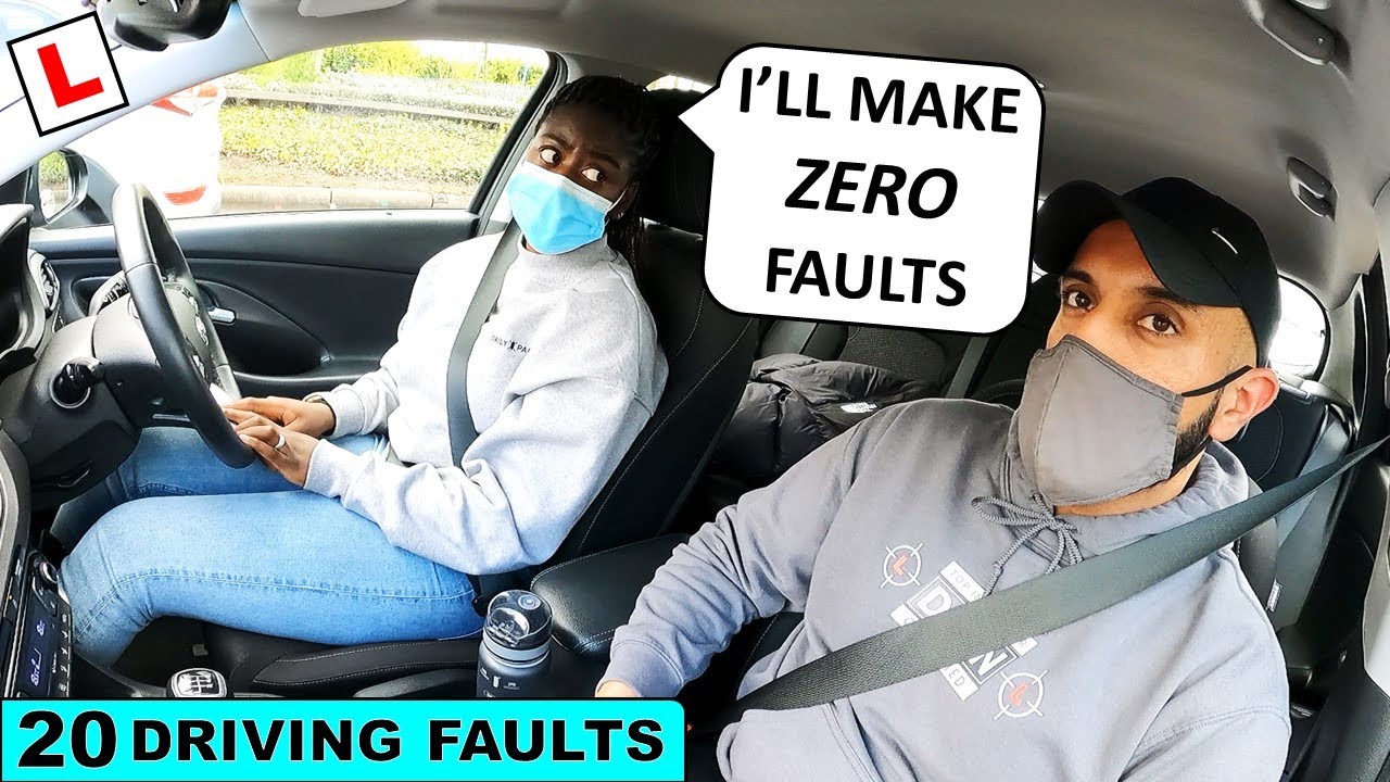 Confident Learner Driver Almost Crashes On Driving Test