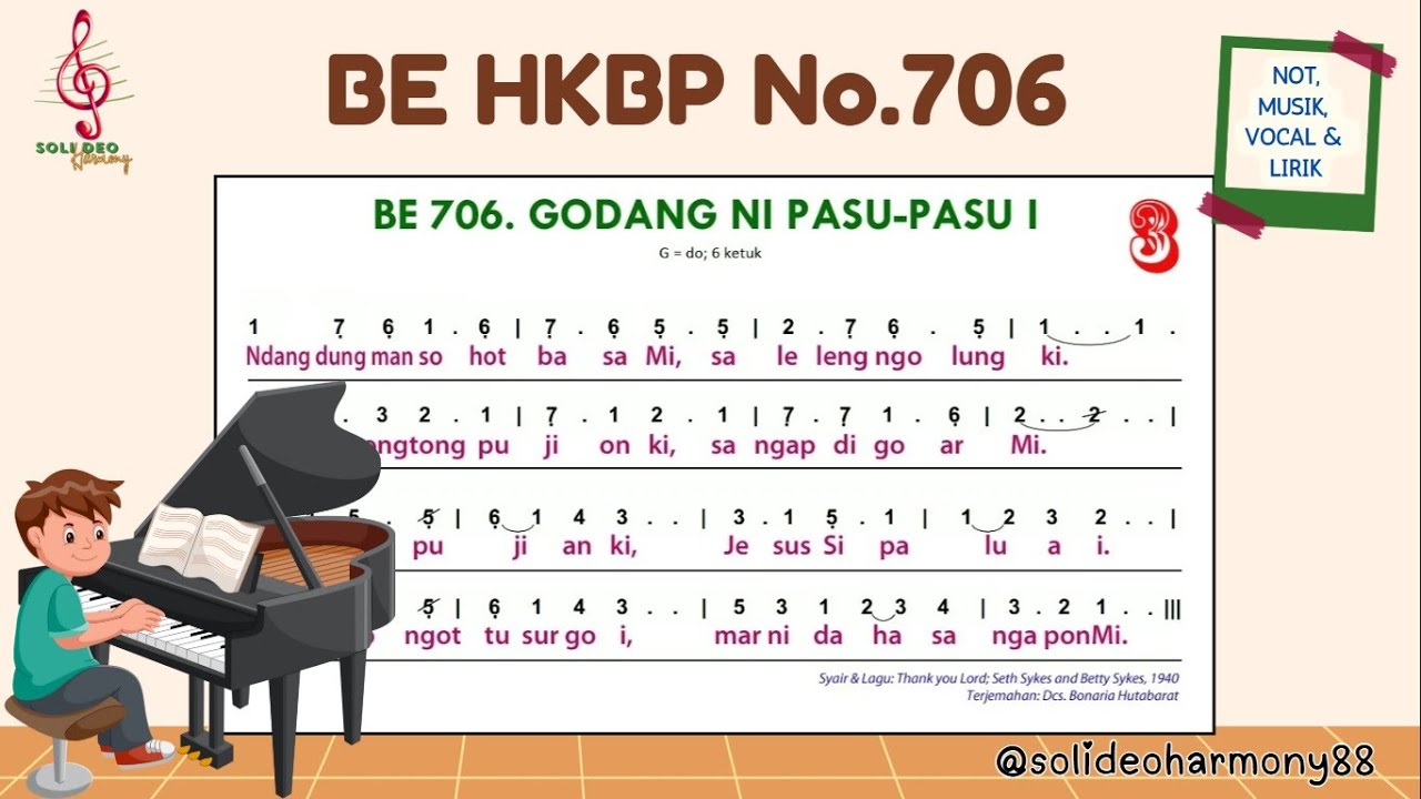 BE 706 | GODANG NI PASU-PASU I | Not, Musik, Lirik & Vocal | Buku Ende HKBP Nomor 706