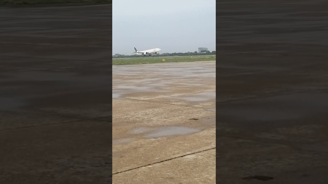 PIA Giant landing || Boeing 777-300 landing smoothly || Big aircraft #landing #b777 #planespotting
