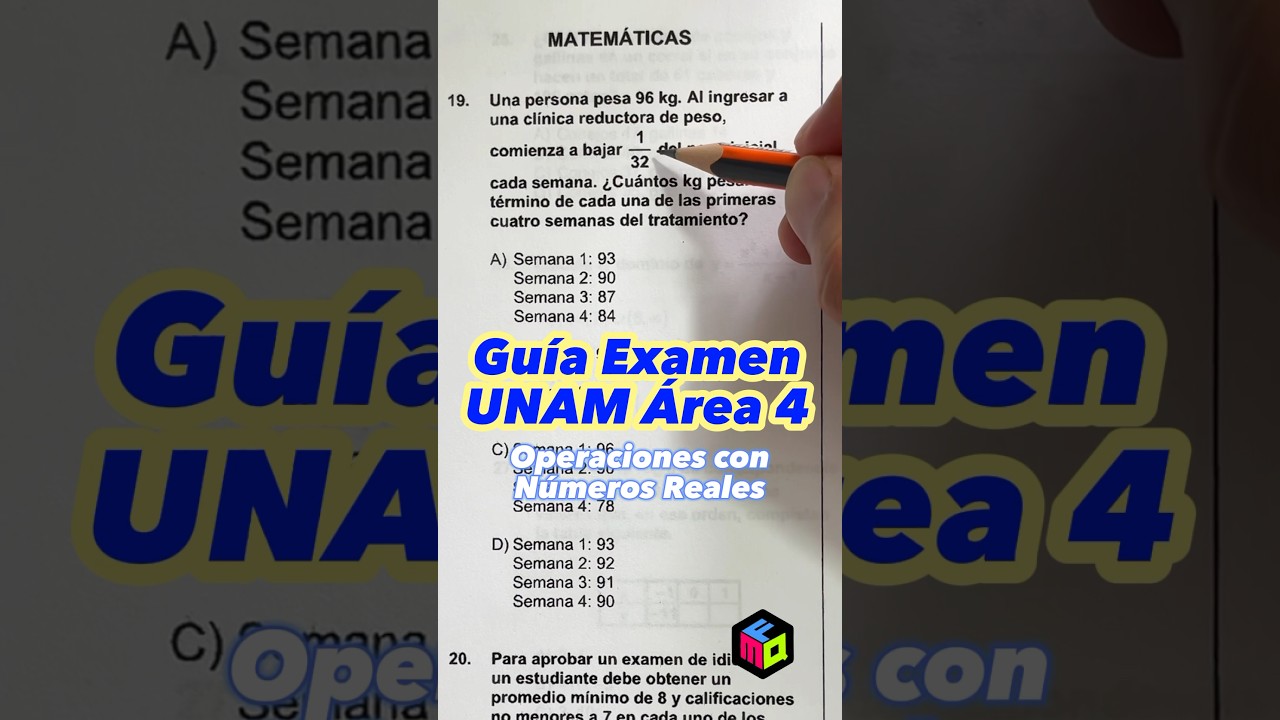 ✅ Gu&iacute;a para el Examen de Admisi&oacute;n a la UNAM &Aacute;rea 4: Operaciones con N&uacute;meros Reales #examenunam2024