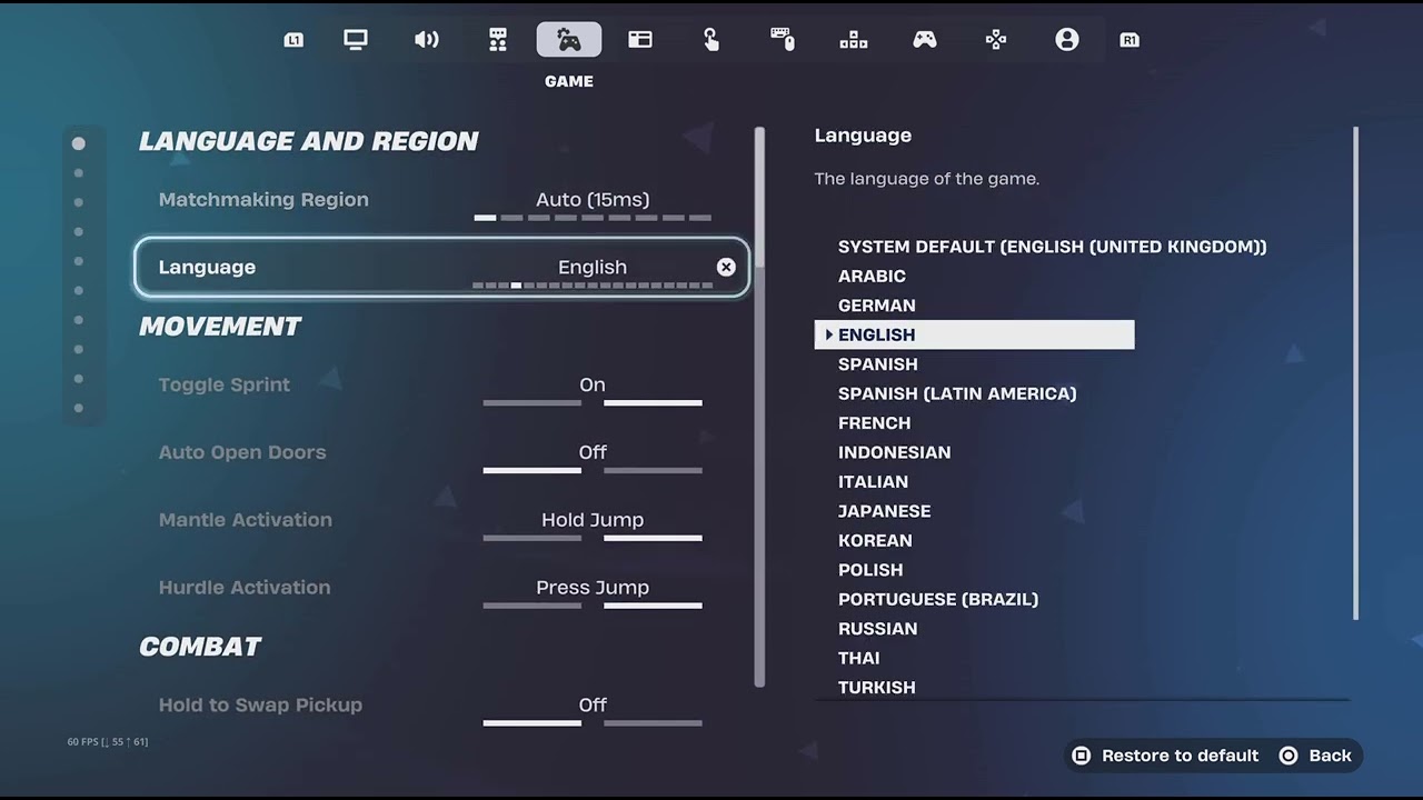 Heres the settings