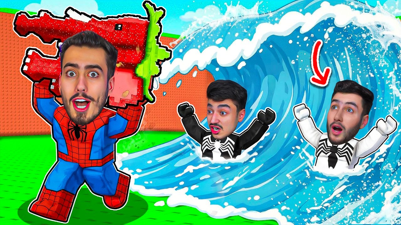 سبايدر واخونه لاول مرة يدخلو الى ماب التسونامي في روبلوكس 🔥😱 ! roblox