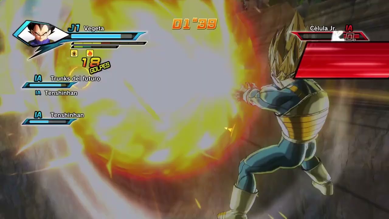 DRAGON BALL XENOVERSE vegeta y trunks y tenshinhan vs Los cell jr