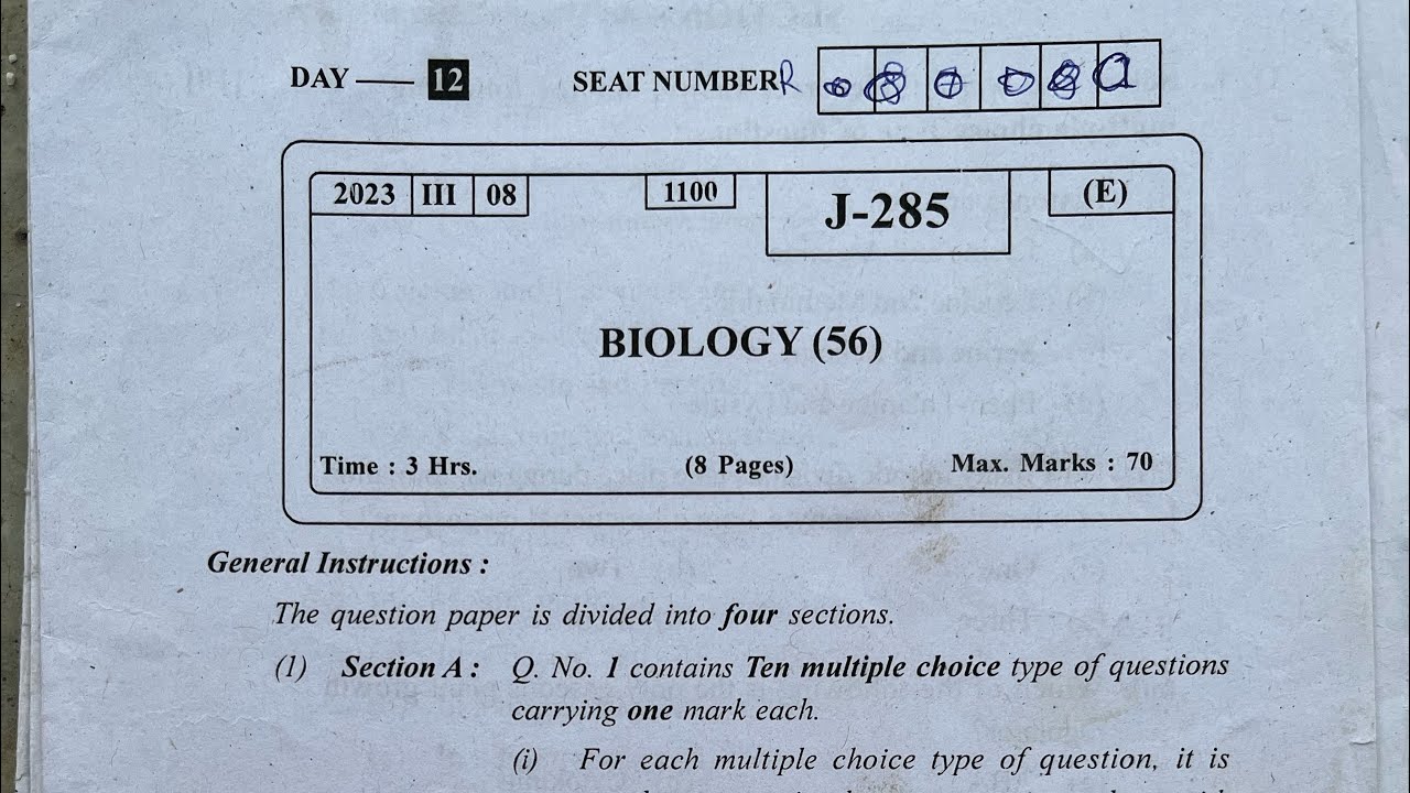MH 12th Biology HSC board paper solution 2023 | Biology HSC board paper solution 2023