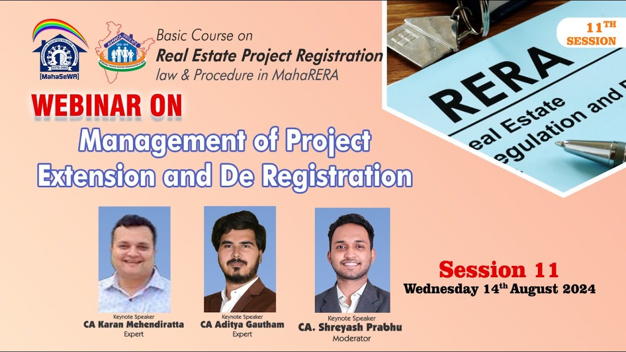 Part 11 Management of Project Extension and De-Registration, CA Prabhu Ramesha
