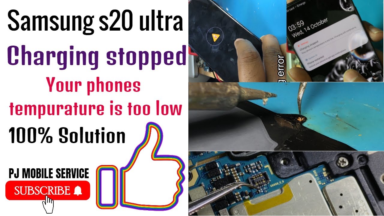 Samsung s20 ultra charging stopped temperature is to low 100% solution