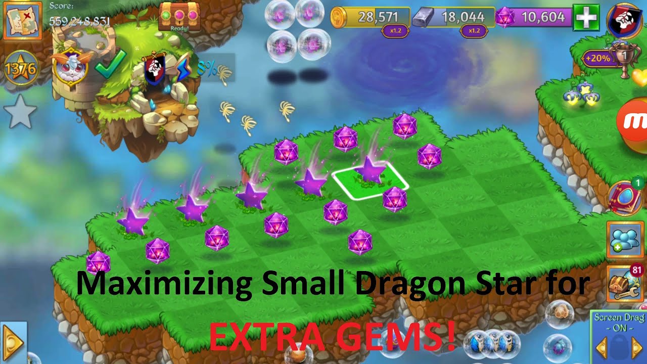 Merge Dragons! Reroll #2 - Maximizing Small Dragon Star for EXTRA GEMS!