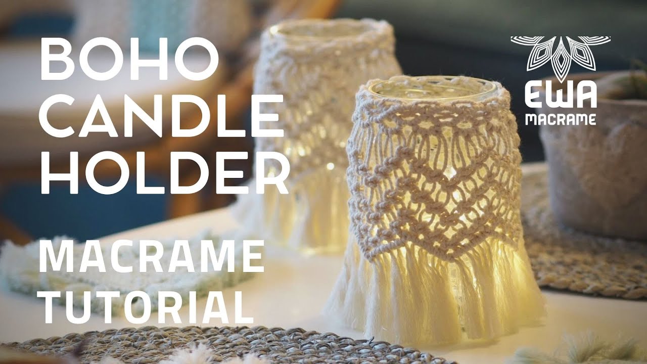 DIY MACRAME JAR COVER TUTORIAL  | How to make boho candle holder | home & balcony decoration |