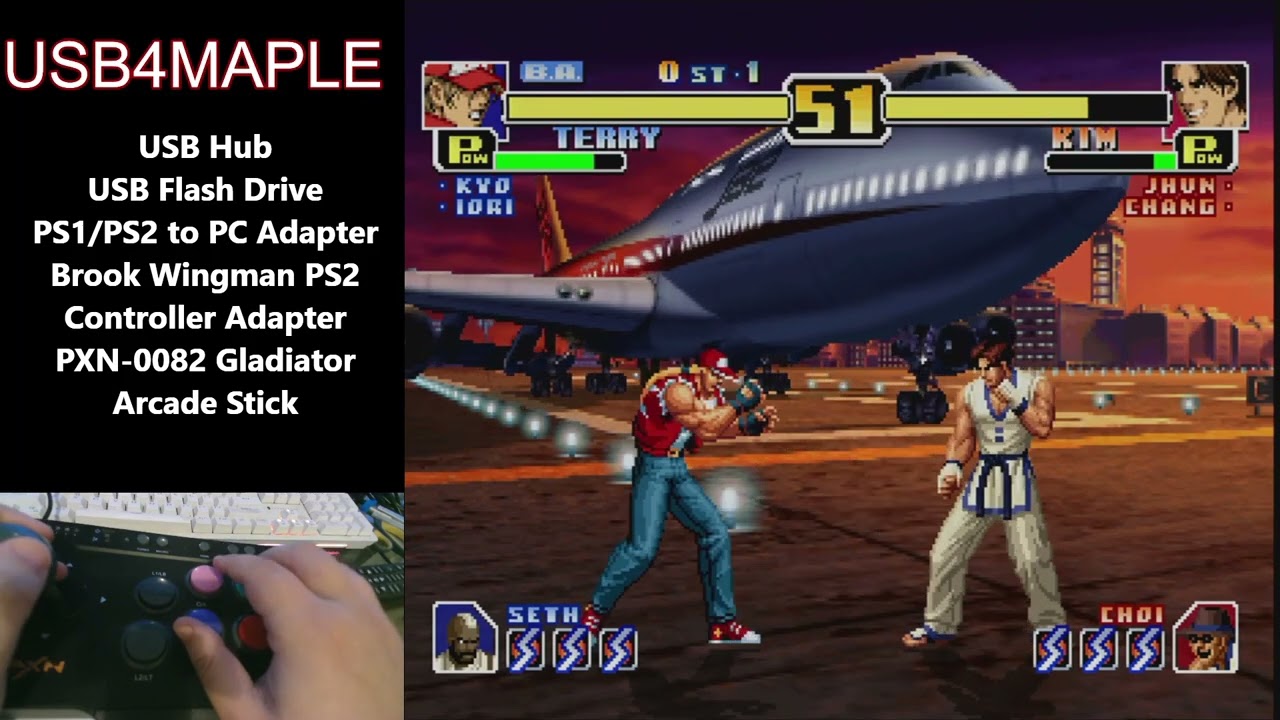 Dreamcast | USB4MAPLE | PS to PC Adapter + Brook Wingman PS Adapter + PXN-0082 Arcade Stick