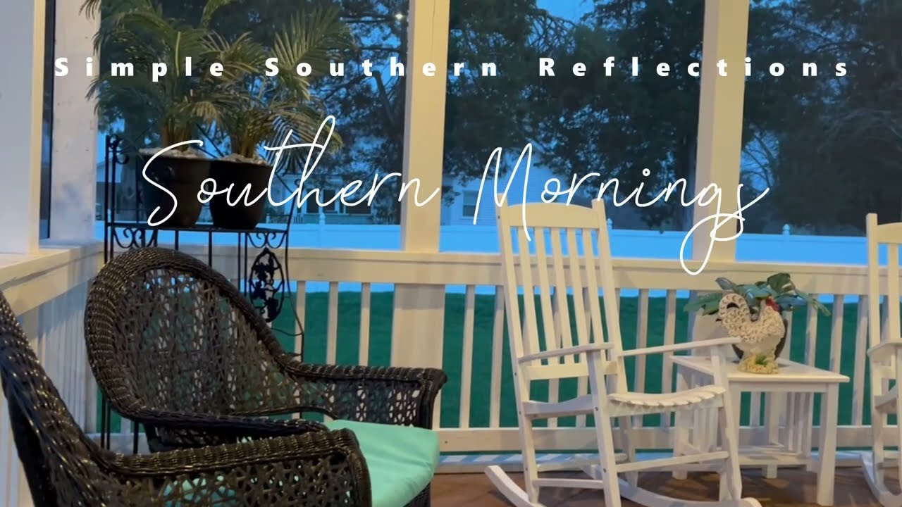 EARLY MORNING SITTING ON THE SCREEN PORCH / RAINING, CALMING AND RELAXING