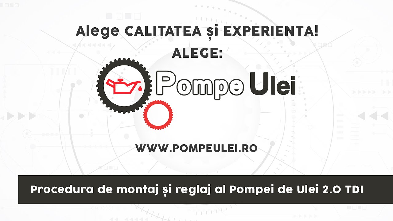 Reglajul Pompei de Ulei 2.0 TDI - Recondiționare Pompă Ulei - PompeUlei