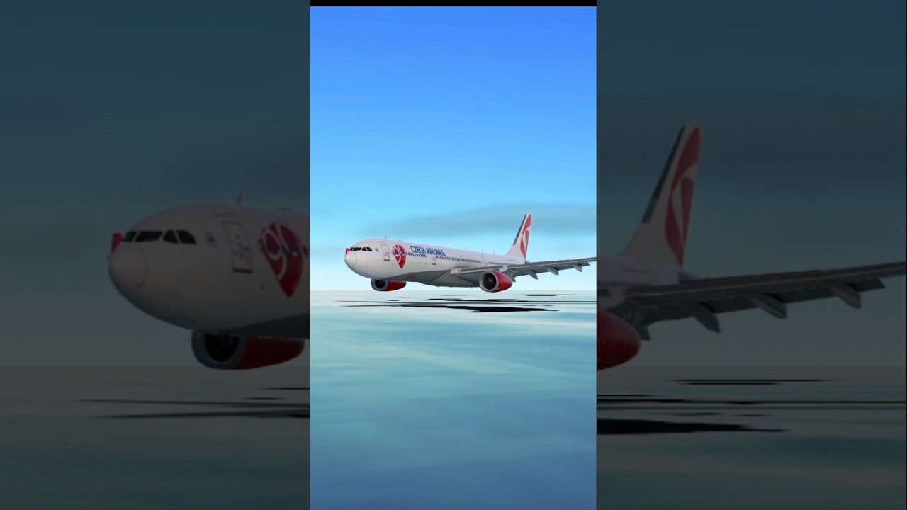 Czech airlines A330 water landing #aviation #pilot #rfs #realflightsimulator #landing #plane #avgeek