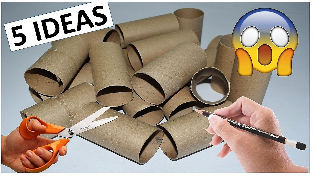5 Manualidades Fáciles y Rápidas con ROLLOS DE PAPEL HIGIÉNICO O TUBOS DE CARTÓN