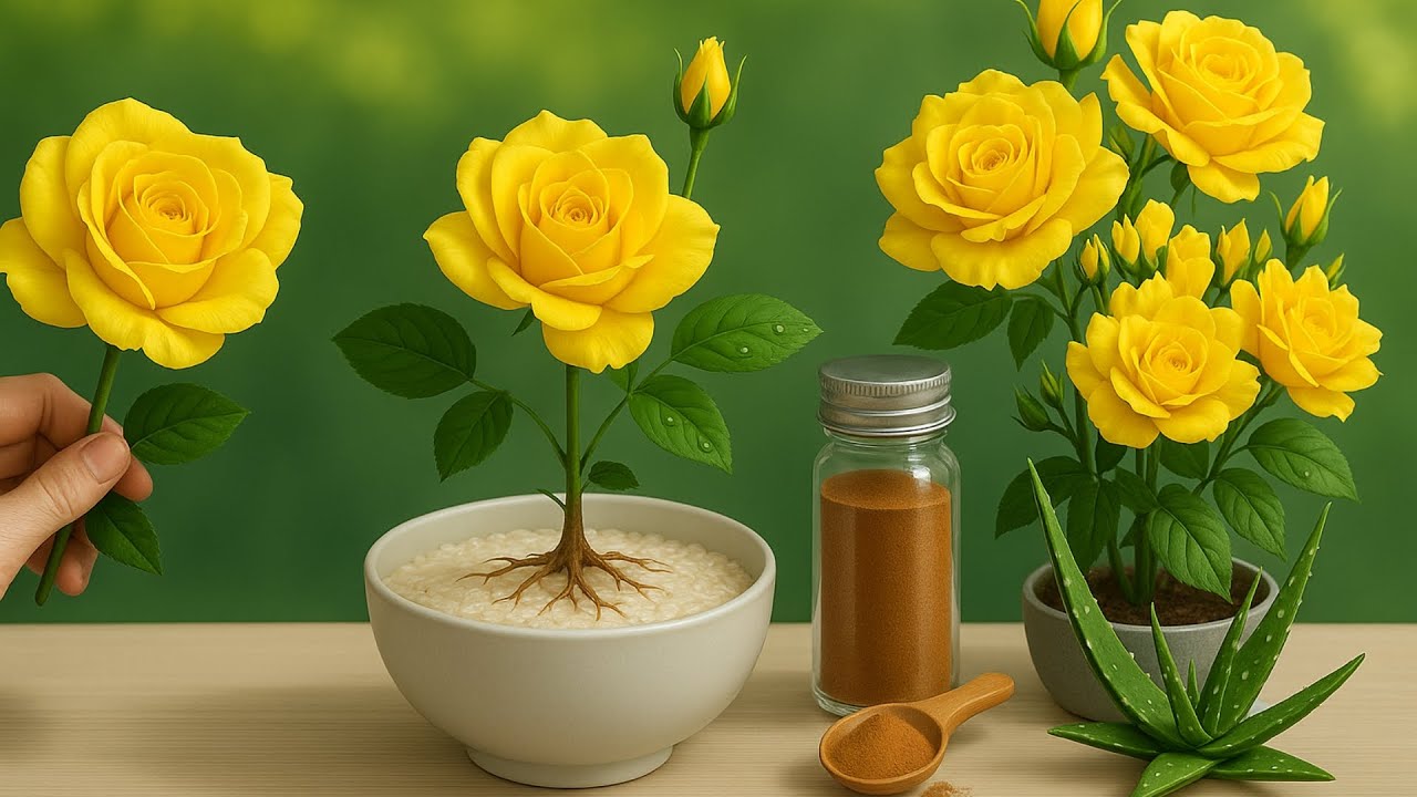No hormones needed! Just 1 spoon of rice to root roses instantly!