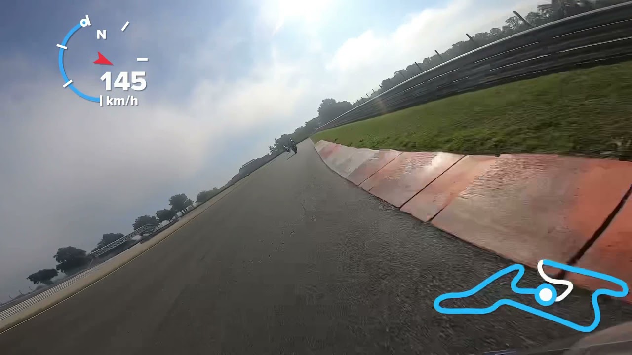 Trajectoire moto sur le circuit du Vigeant en 1’46’295