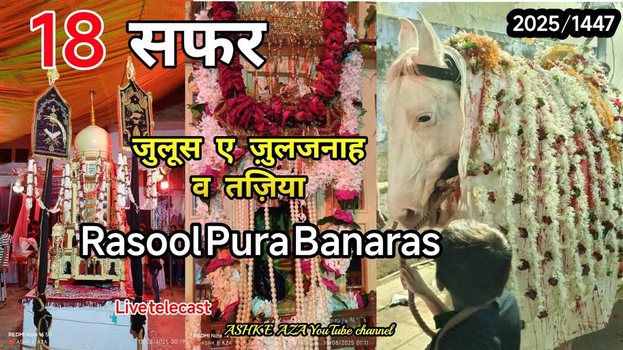 18 सफ़र जुलूस ए जुलजनाह व तज़िया पार्ट ( 2 )|| 18th Safar Chhelum Rasoolpura Banaras 2025
