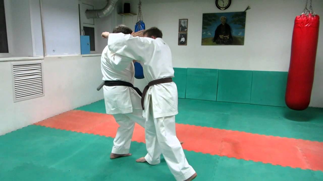 DrobyshevskyKarateSystem:UNSU-Bunkai Kumite-4-Third Keito Uke Combination-Knife Defense