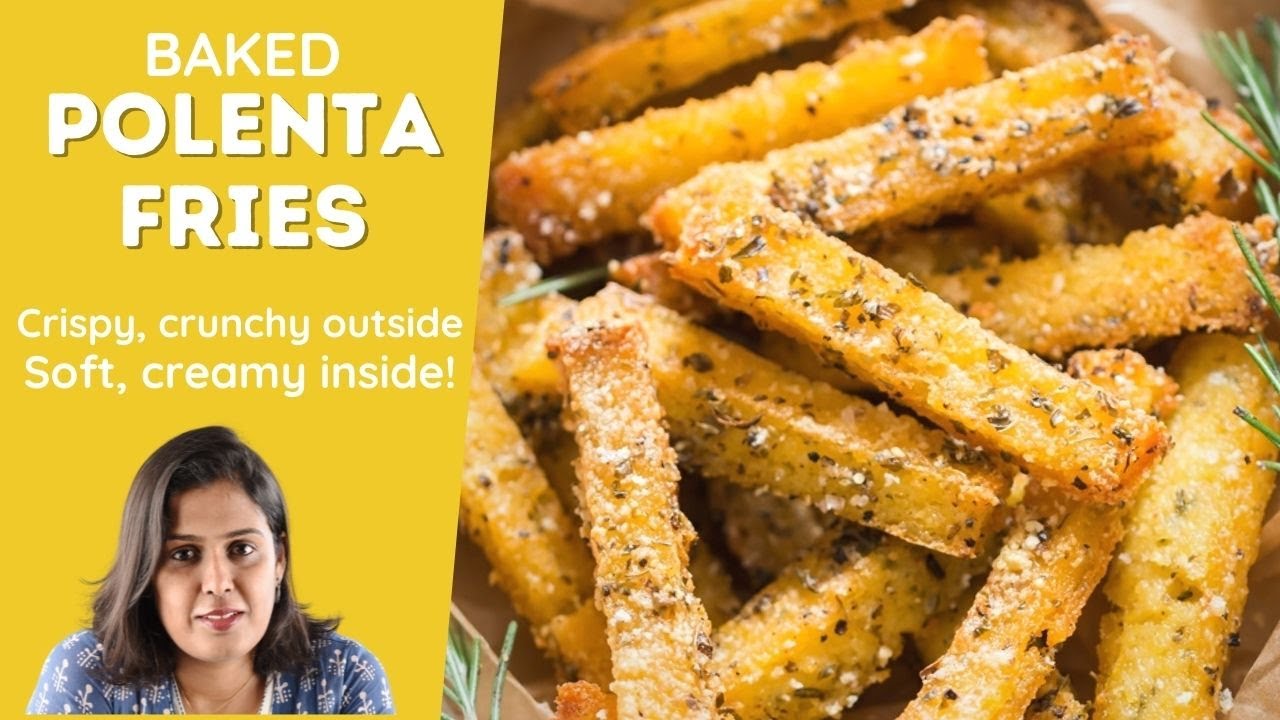 CRISPY BAKED POLENTA FRIES are crispy, crunchy on the outside, soft and fluffy inside so delicious!