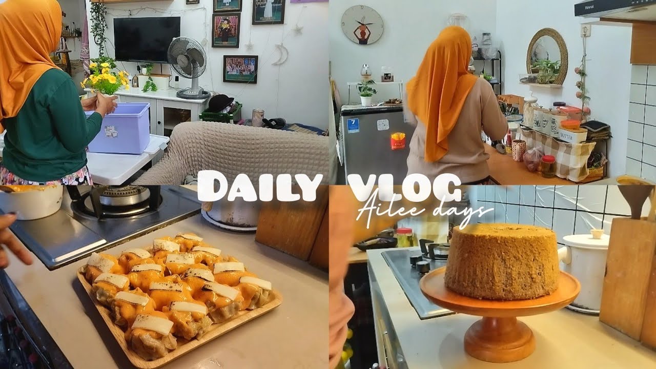 IRT produktif di rumah sederhana | dimsum mentai rumahan | chiffon ketan hitam | daily vlog