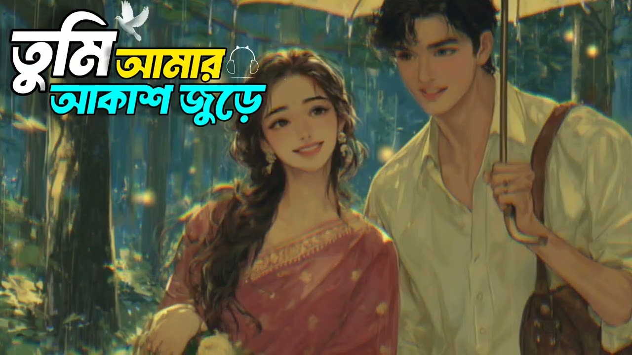 Tumi Amar Akash Jure Ektu Khani Alo 🌙 | Bangla Romantic Lofi Song | rainy girl