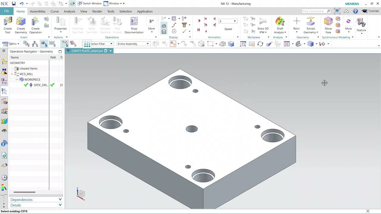46.MCS SET IN NX CAM MILLING l  NX CAM MILLING TUTORIAL 