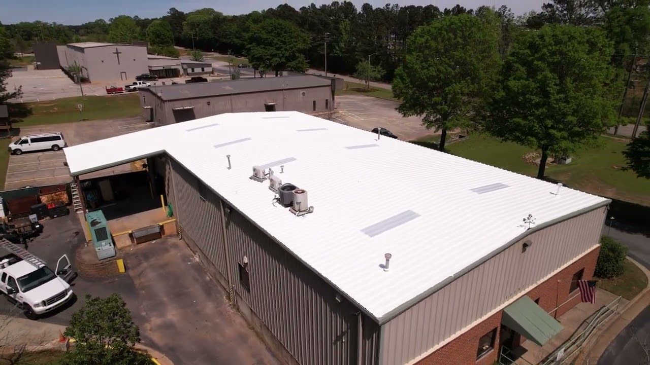 4k Drone Footage | Metal Roof Silicone Restoration 3