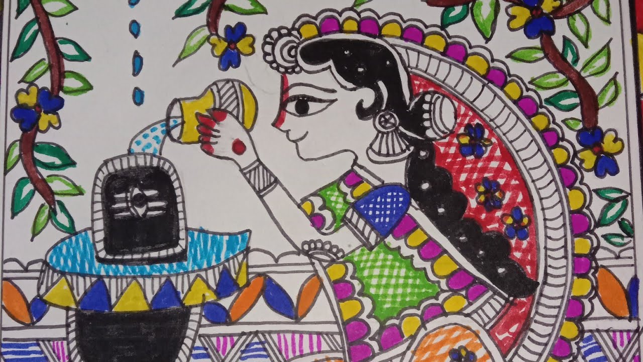 Easy Mahashivratri Madhubani painting tutorial 🖌️🎨✨#shorts#shortsfeed#live