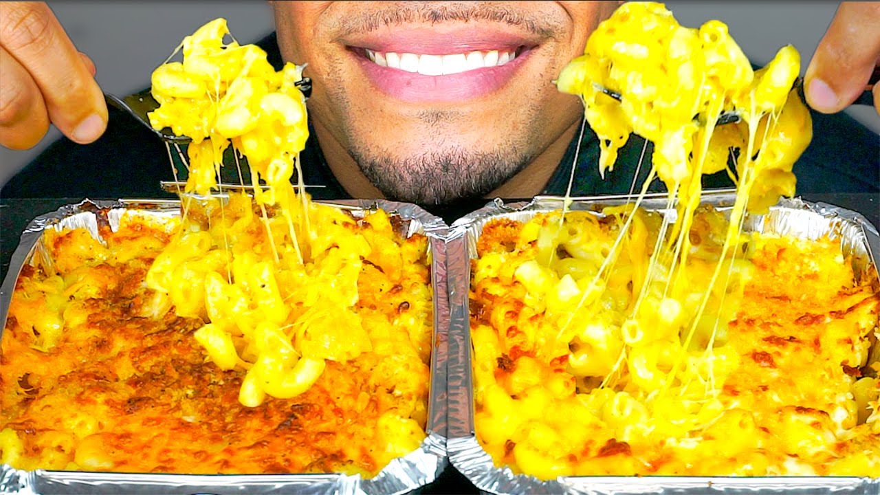 ASMR MAC N CHEESE NO TALKING EATING STIRRING FAST AND SLOW MUKBANG 먹방 BIG BITES JERRY CHEESIEST
